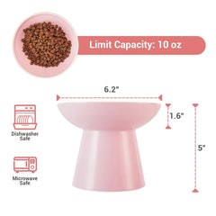CEEFU pink ceramic cat bowl dishwasher-safe for easy cleaning