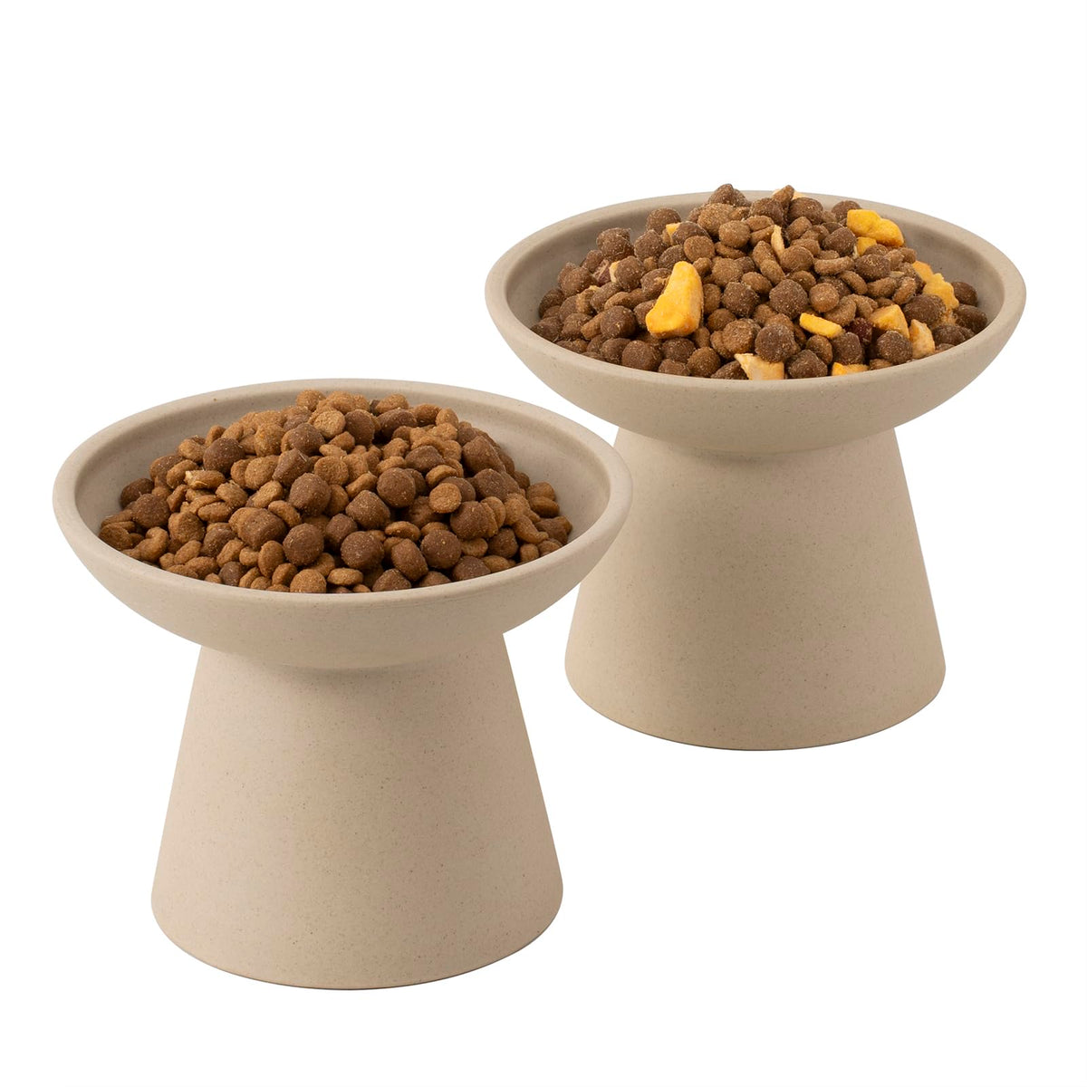 CEEFU extra-wide elevated ceramic cat bowl front view improves whisker-friendly dining.