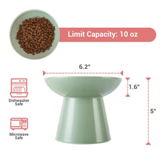 CEEFU cat bowl close-up showing wide shallow interior for easy food access