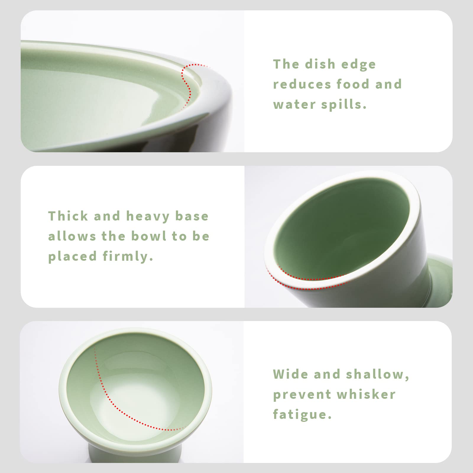 CEEFU raised bowl with five inches tall supports comfortable dining posture