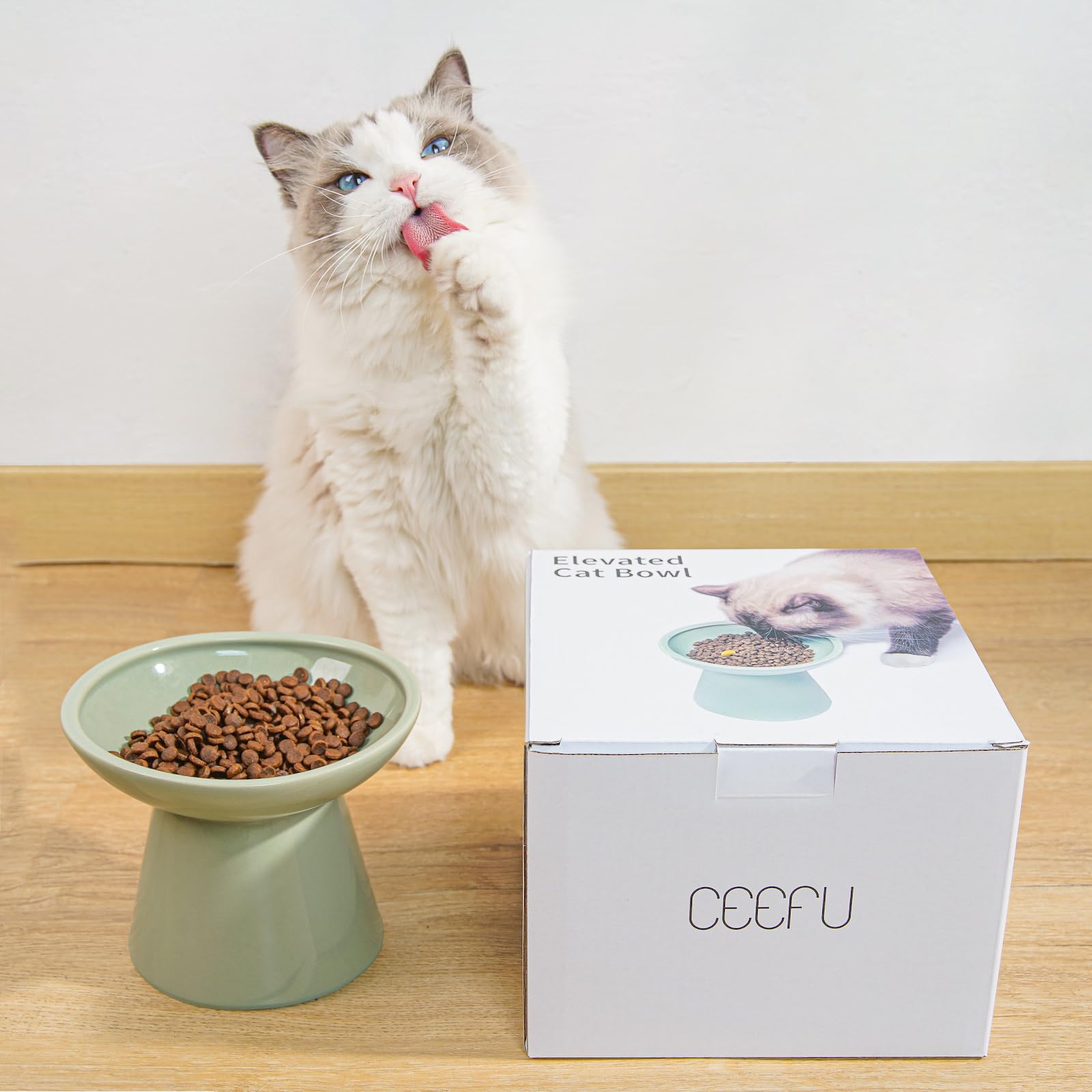 CEEFU gift-ready cat bowl set complements any home décor