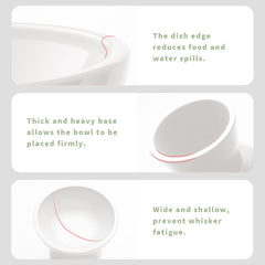 CEEFU raised cat bowl height of five inches for comfortable dining