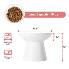 CEEFU whisker-friendly shallow bowl with inner lip reduces spillage