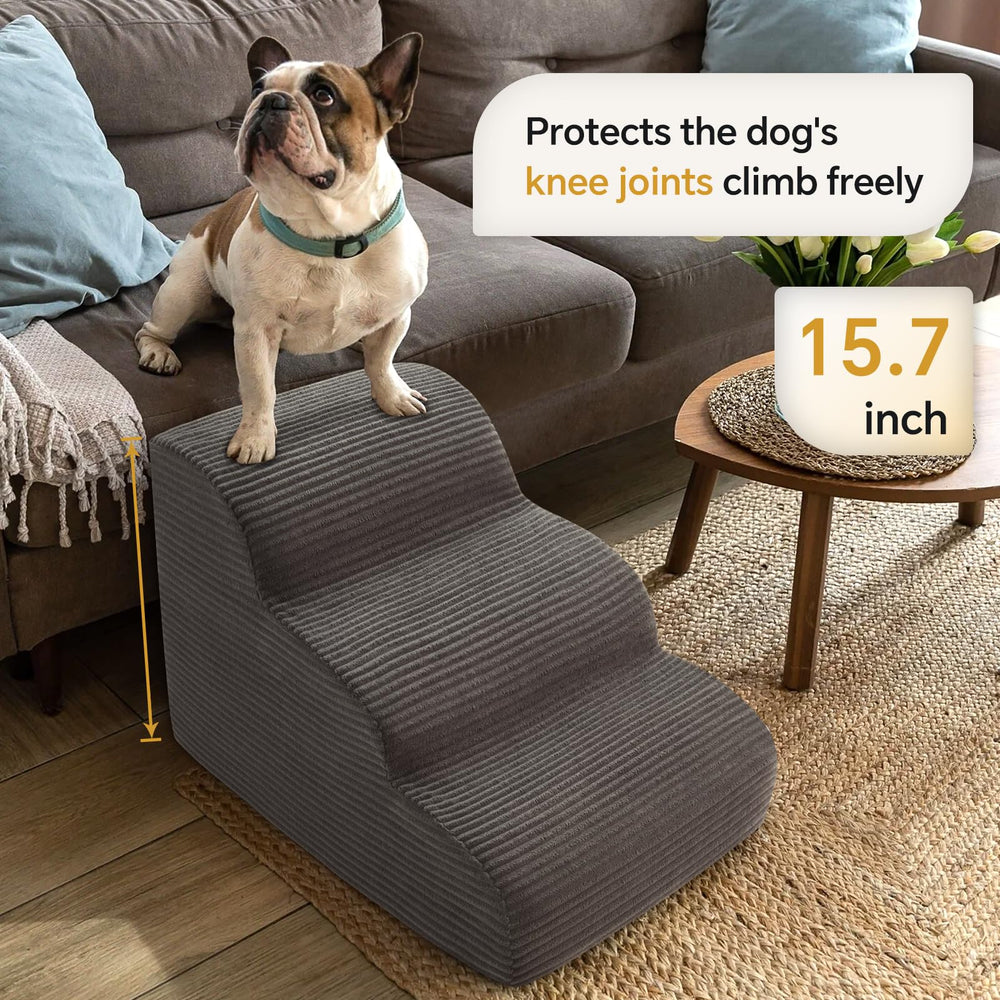 Ceekliybear curved dog stairs non-slip base keeps pets steady during climbs.