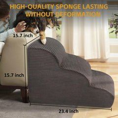 Ceekliybear curved dog stairs removable washable cover simplifies cleaning.