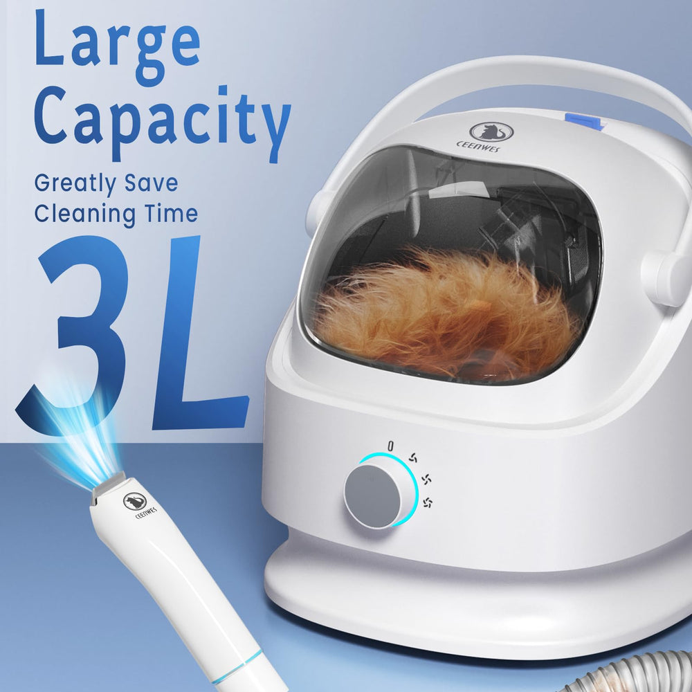 Ceenwes 3-mode system with 5.24ft hose enables large-room grooming.