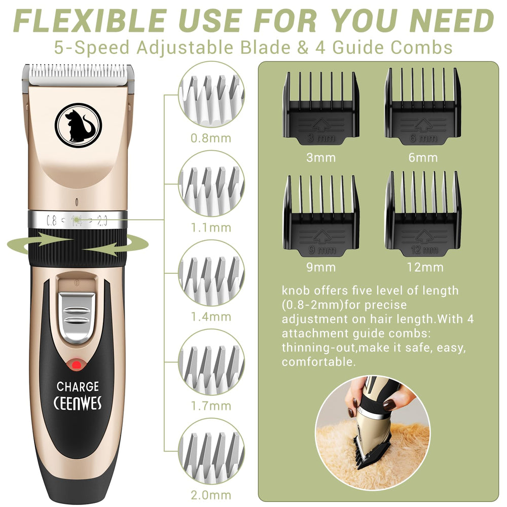 ceenwes dog clippers titanium ceramic blade for smooth cuts