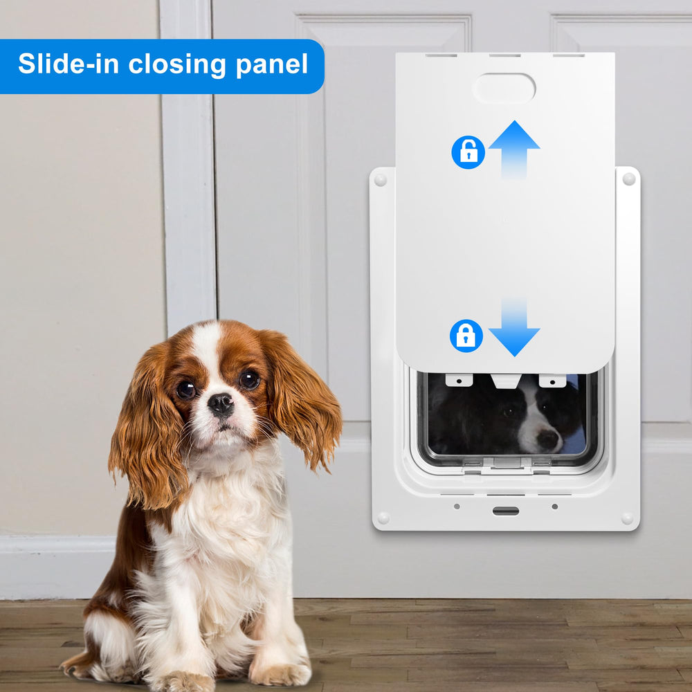 CEESC dog door snap-in panel enables easy access control for pets.