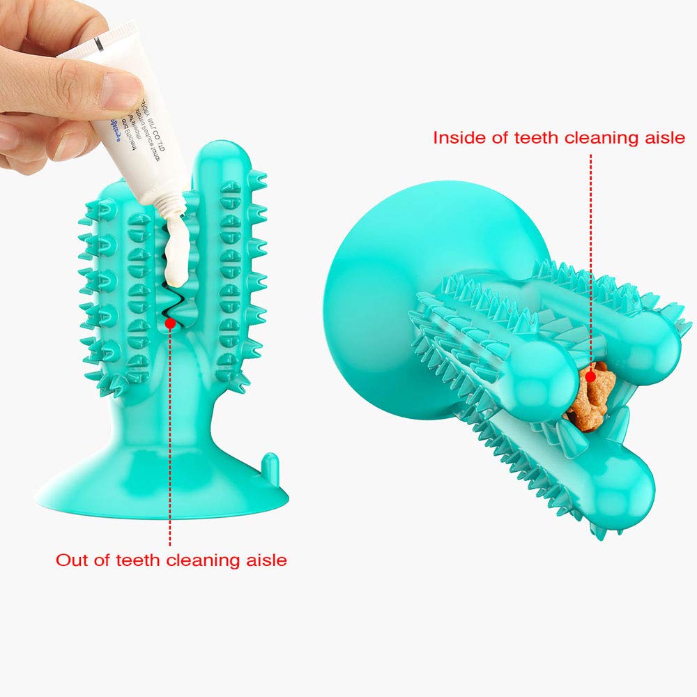 CEESC blue chew stick shows serrated grooves for back teeth cleaning