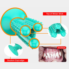 CEESC dog toothbrush chew stick blue side view highlights grooves