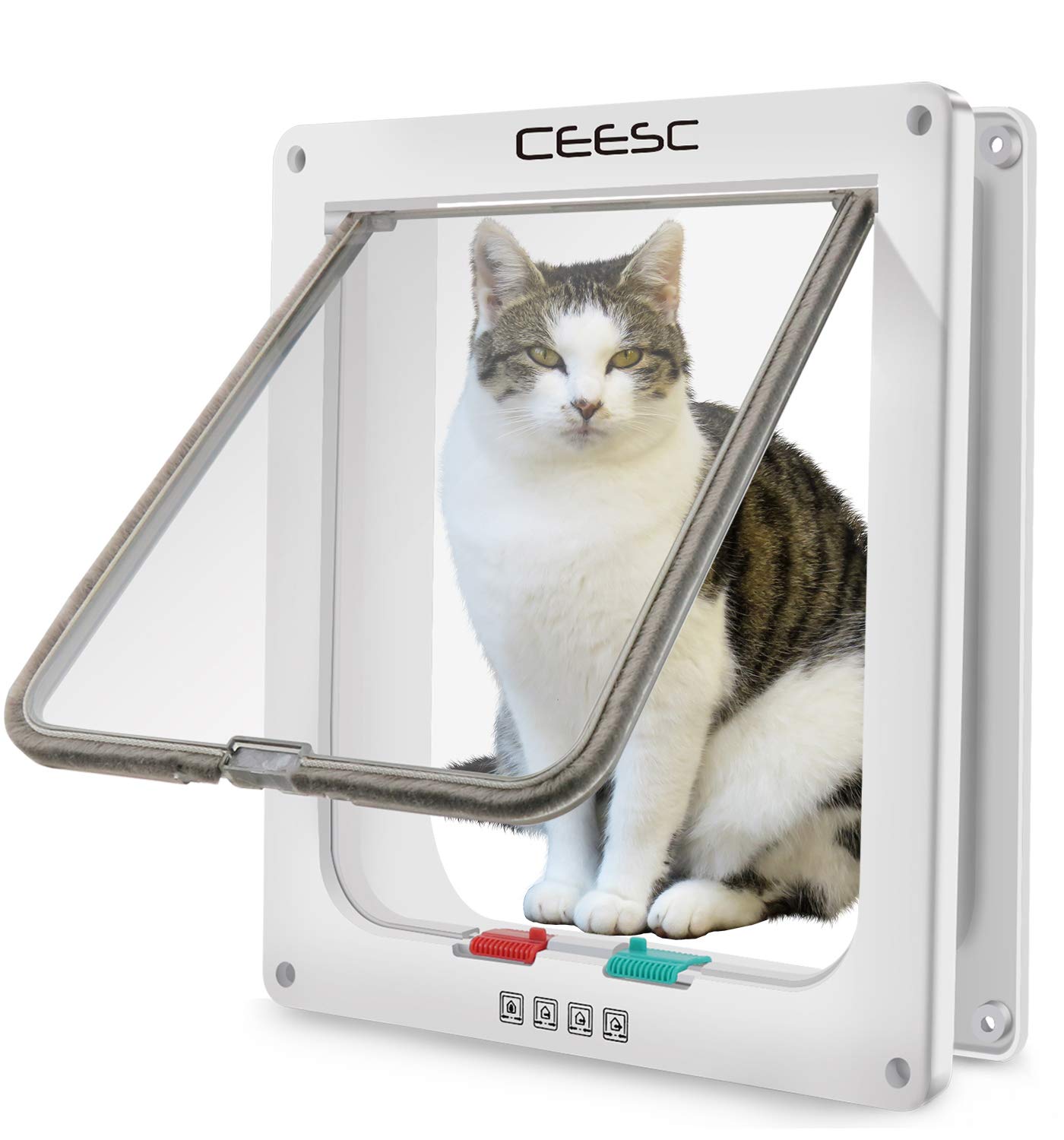 CEESC Extra Large Cat Door front exterior shows weatherproof design for year-round use.