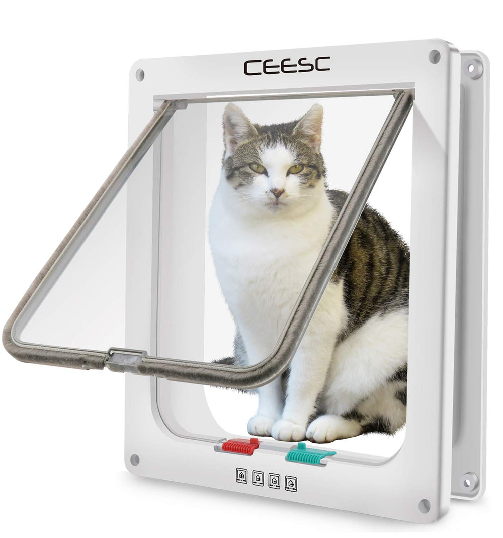 CEESC Extra Large Cat Door front exterior shows weatherproof design for year-round use.
