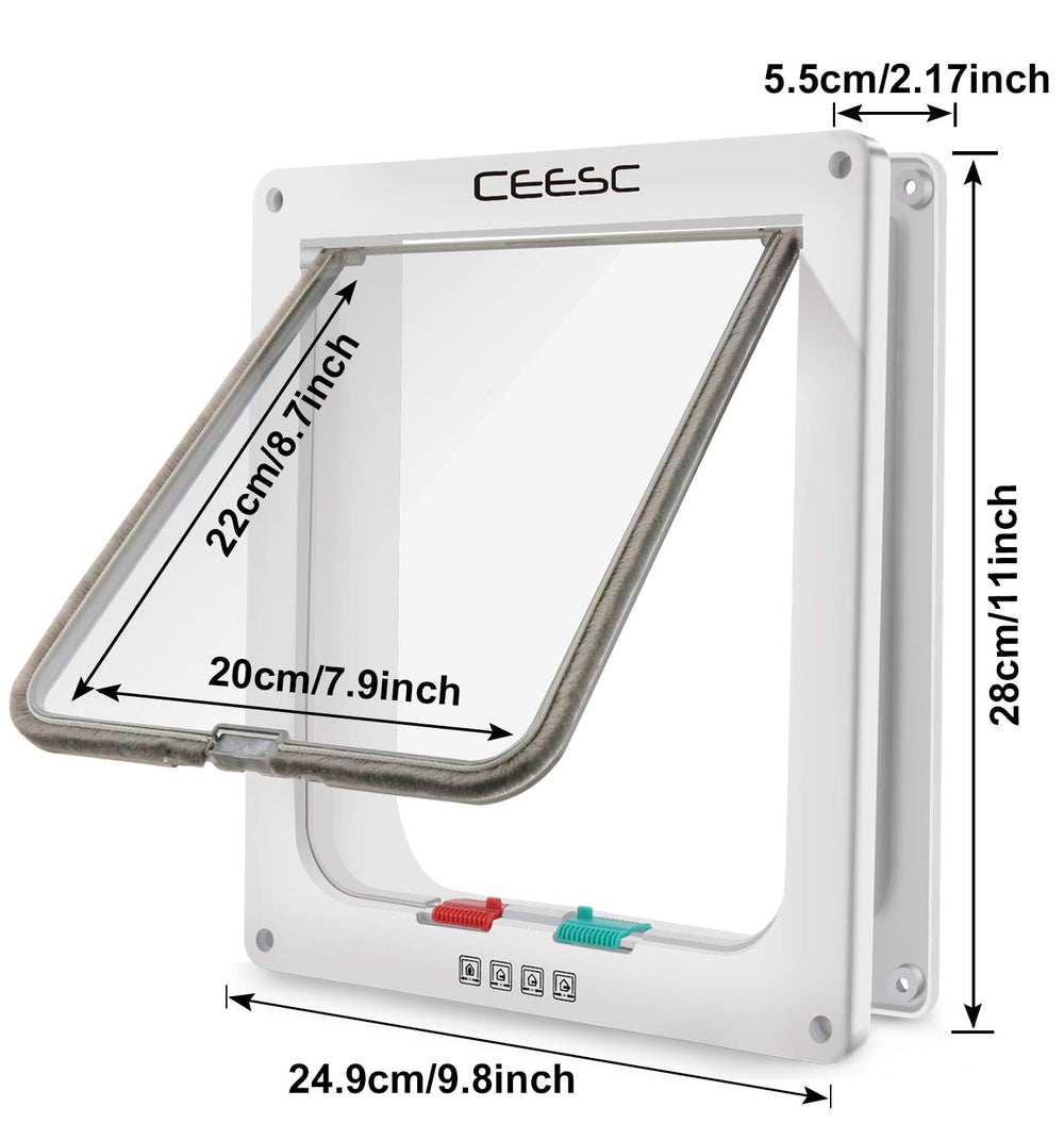 CEESC Extra Large Cat Door weather seal outside helps keep rain out.