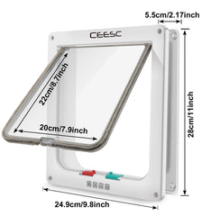 CEESC Extra Large Cat Door weather seal outside helps keep rain out.