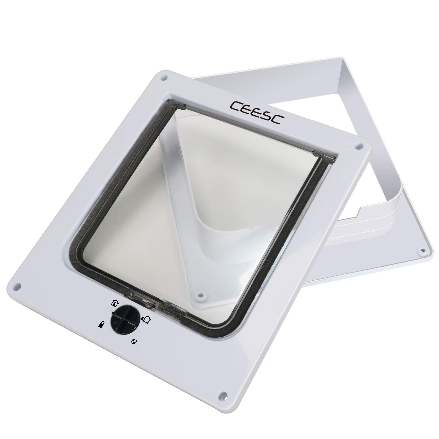 CEESC large cat door cat in use demonstrates easy pet access