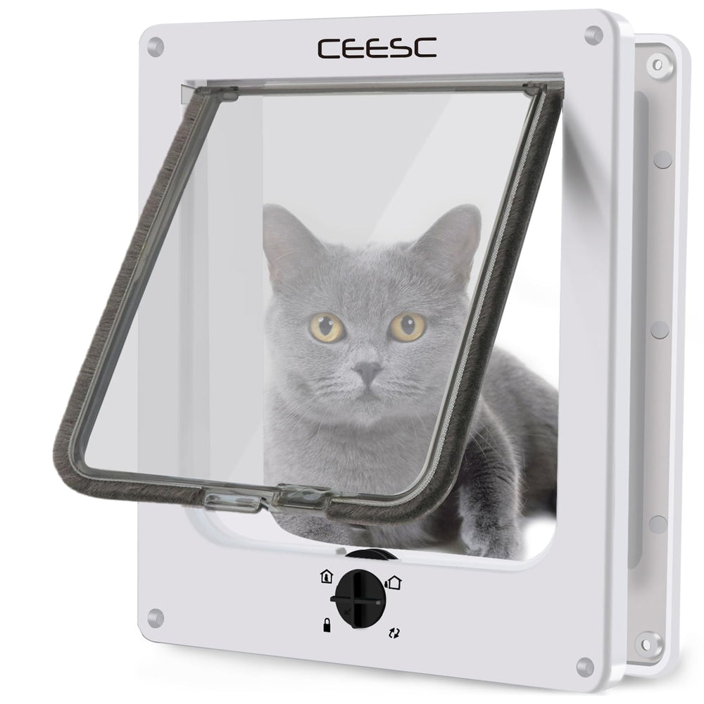 CEESC large cat door front view shows weatherproof exterior for year-round use