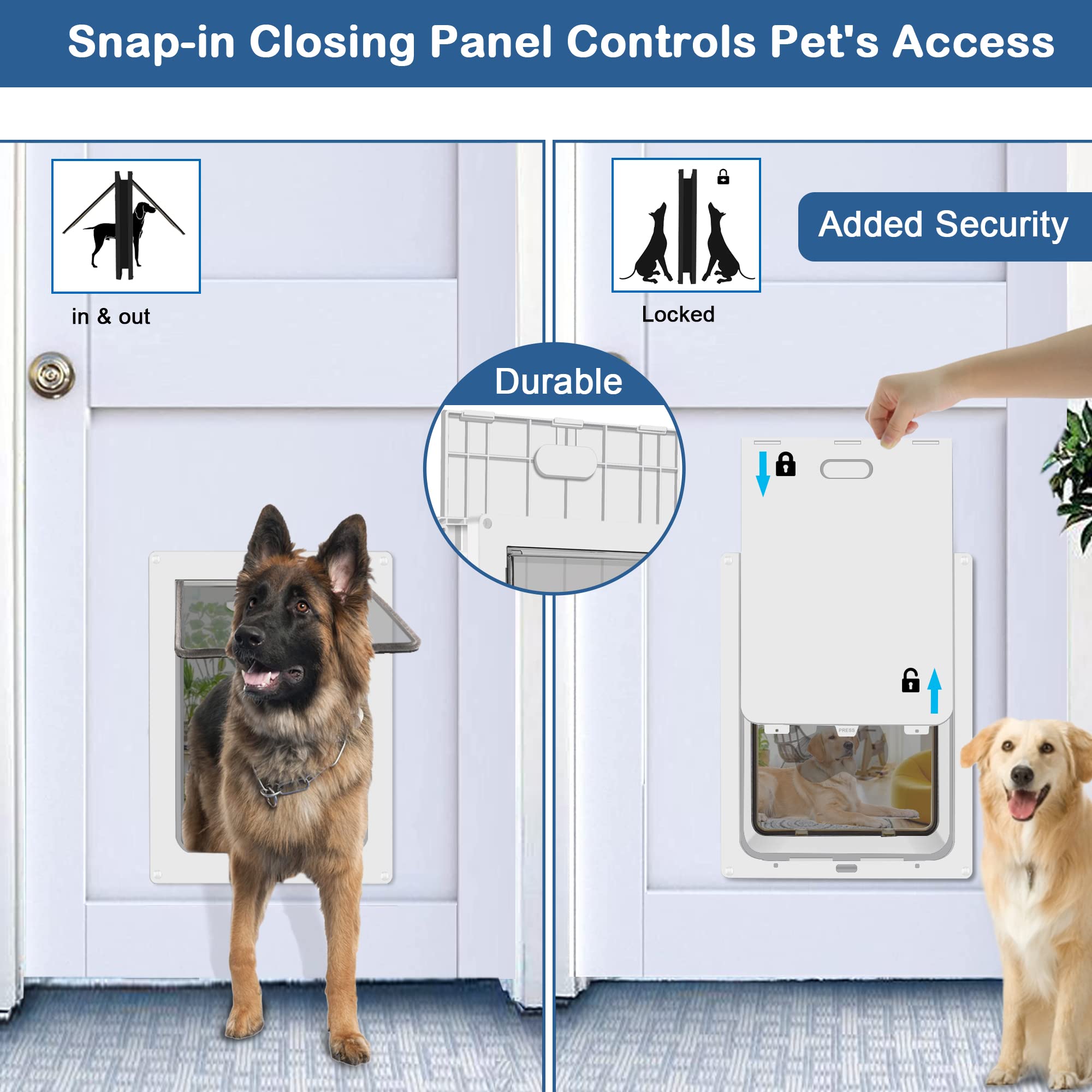CEESC large dog door flap seal provides windproof and rainproof protection