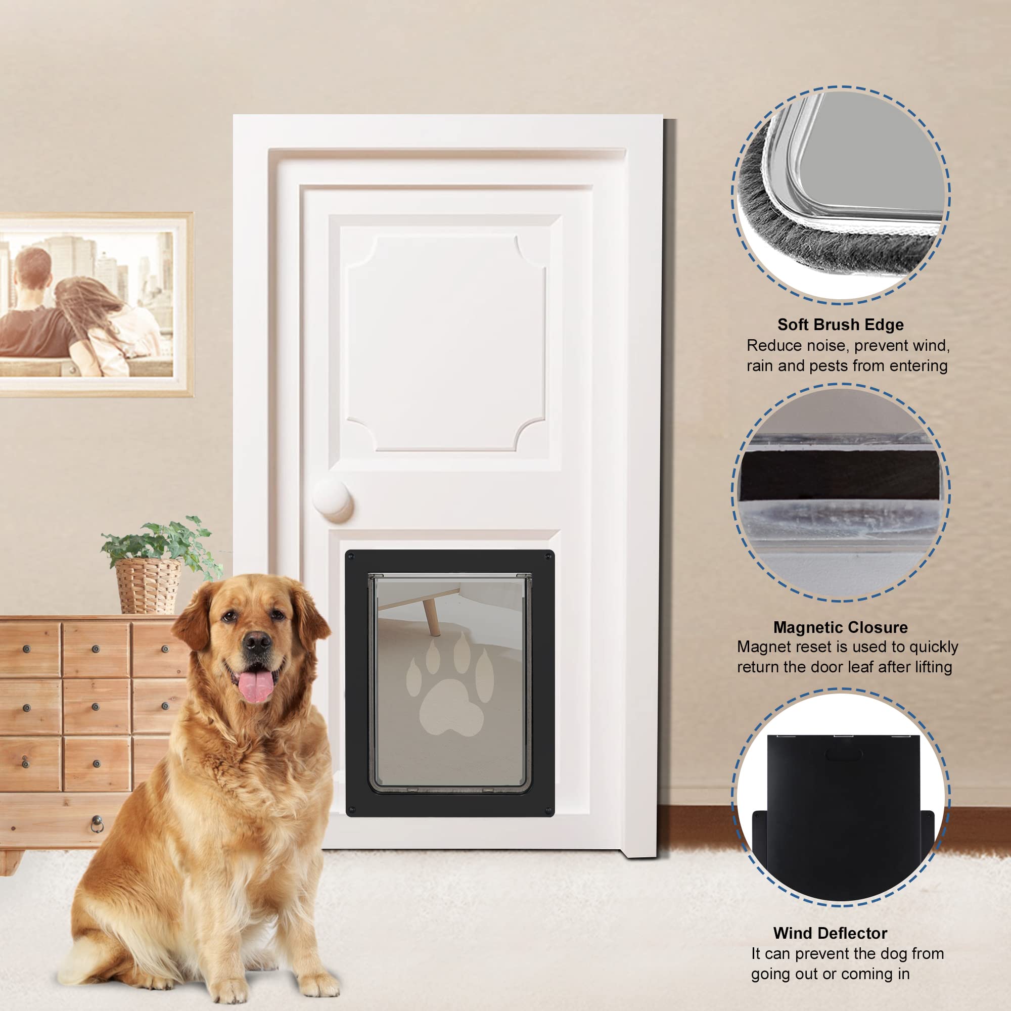 CEESC large dog door in use with dogs and cats demonstrates convenient at-home pet access.