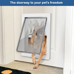 CEESC large dog door telescoping tunnel fits doors of varying thickness