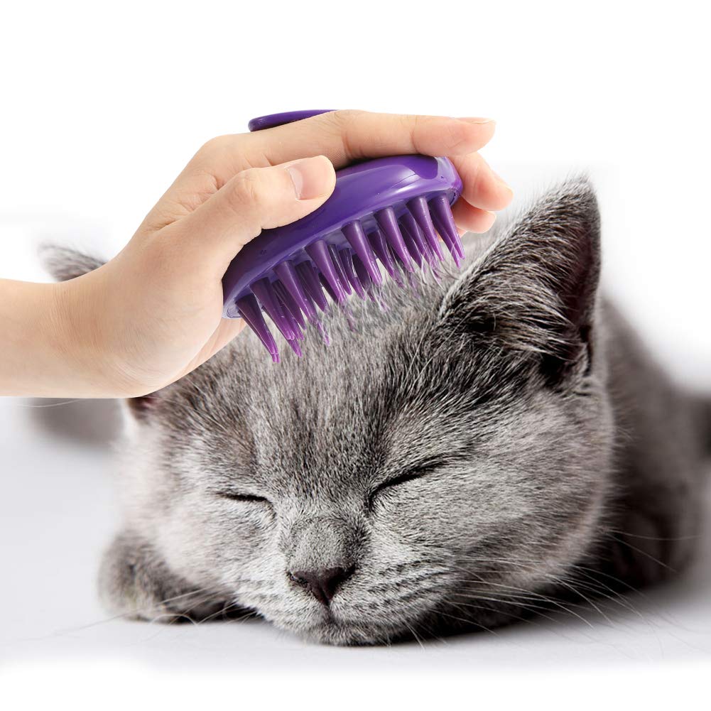 CeleMoon cat brush with soft rubber pins for gentle grooming and massage