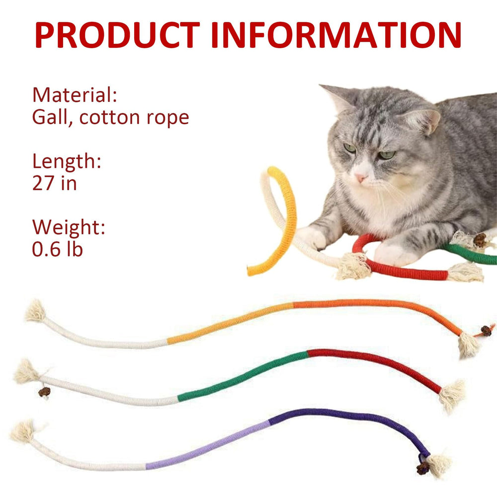 Celery Pet cat chew rope colorful varieties showcase vibrant colors for visibility.