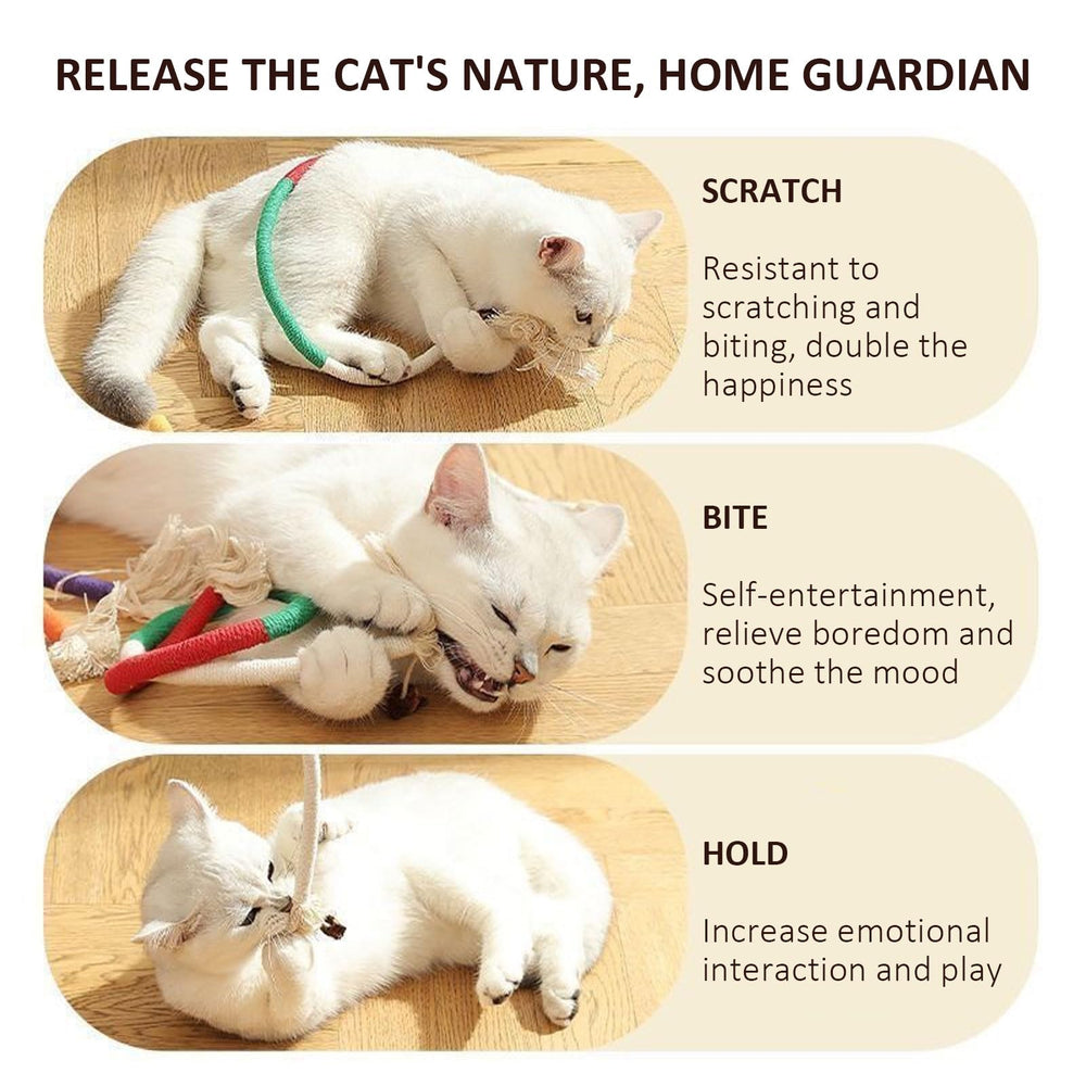 Celery Pet cat chew rope soft cotton material provides gentle chew for kittens.