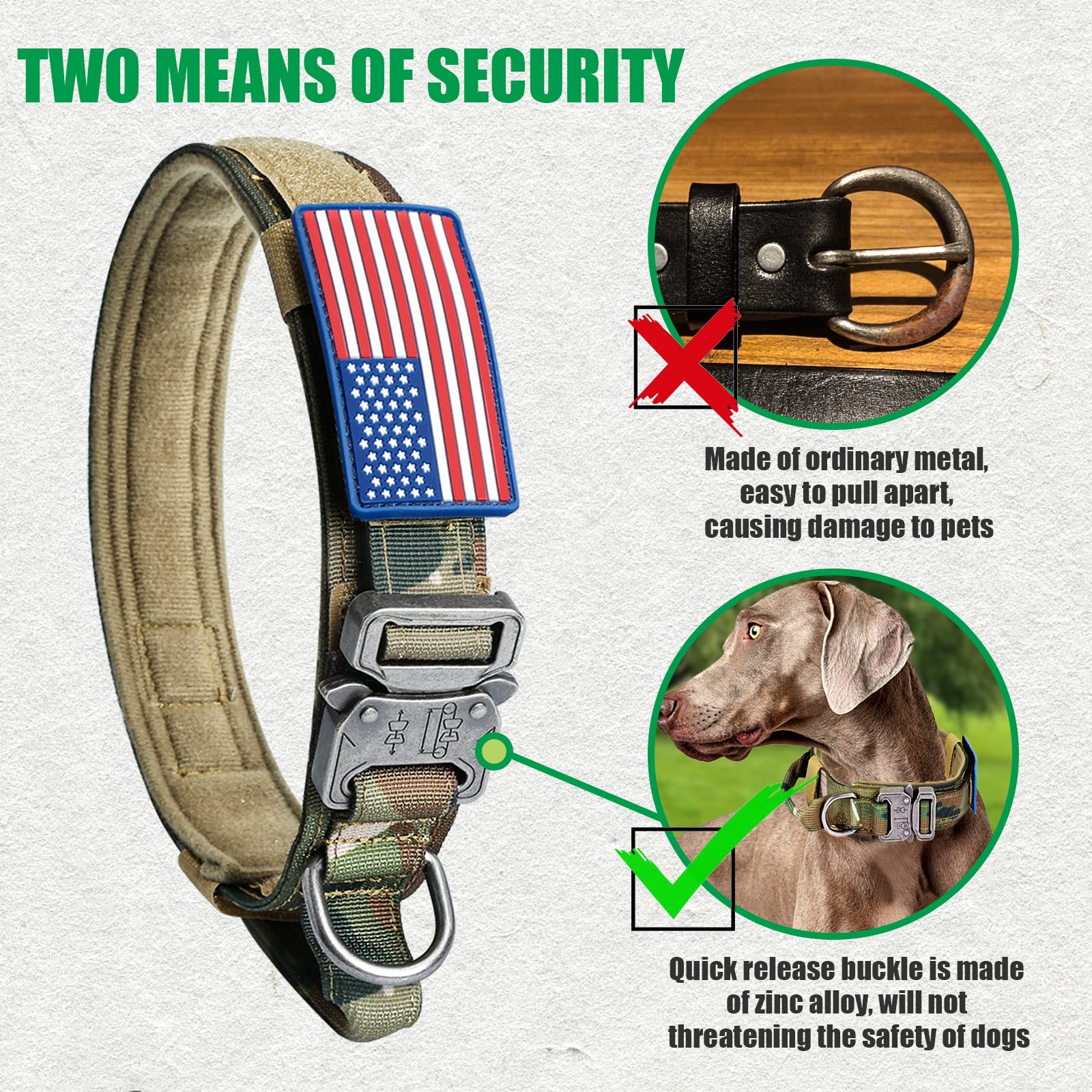 Celifelight camo collar worn on a dog for action-ready style.