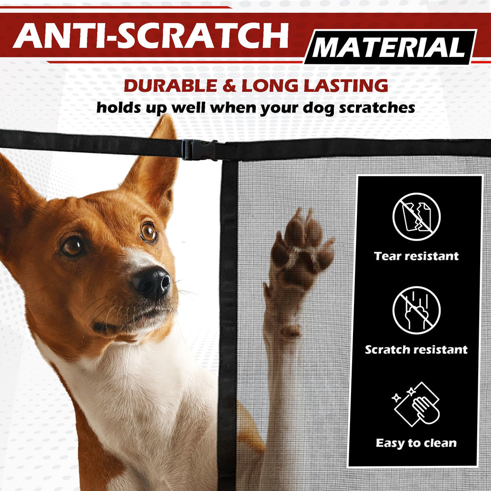CEMZENFIX back seat barrier in a SUV keeping the dog secure