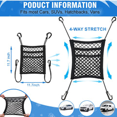 CEMZENFIX dog car net barrier 3-layer mesh close-up shows durable, breathable construction.