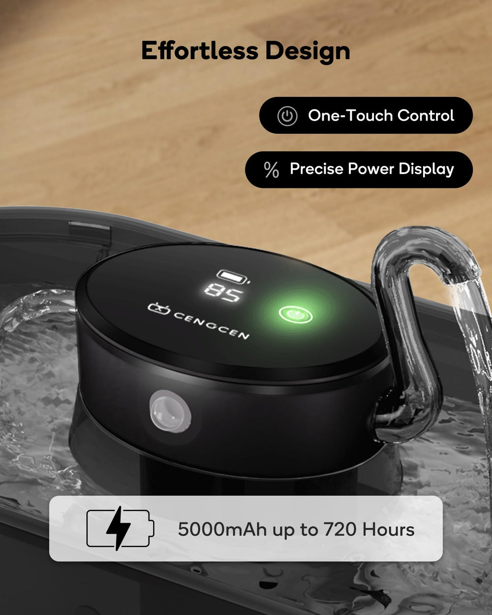 CENGCEN 5000mAh battery enables long use between charges for travel.