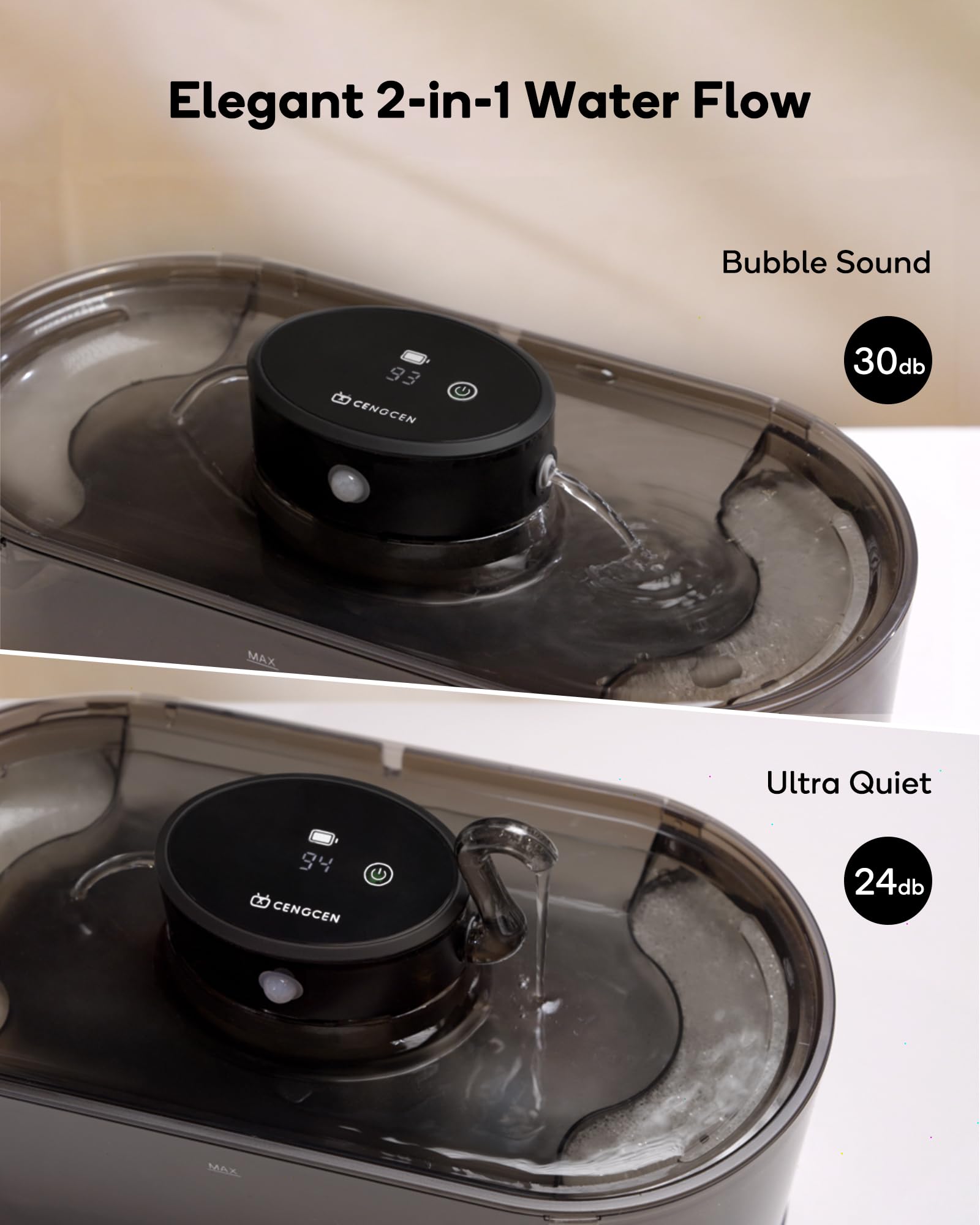 CENGCEN splash ring option adds bubbly water for curious drinkers.