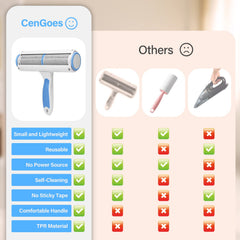 CenGoes pet hair remover roller on bedding helps clean sheets between washes.
