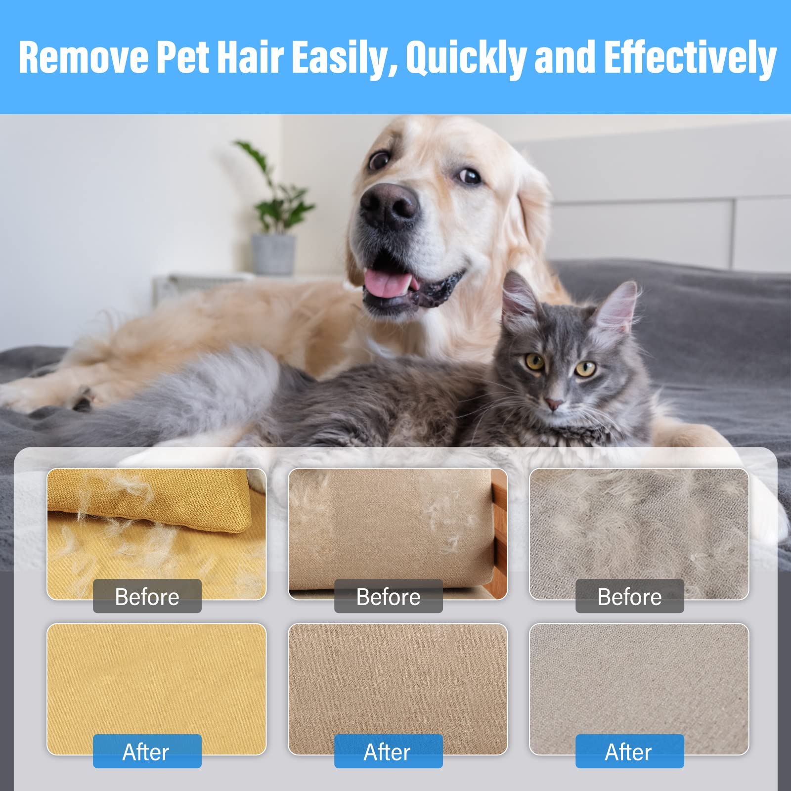 CenGoes pet hair remover roller on car seats keeps rides fur-free.