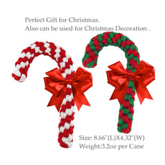 Cenme Candy Cane Rope Toy with teeth-cleaning knots during chewing