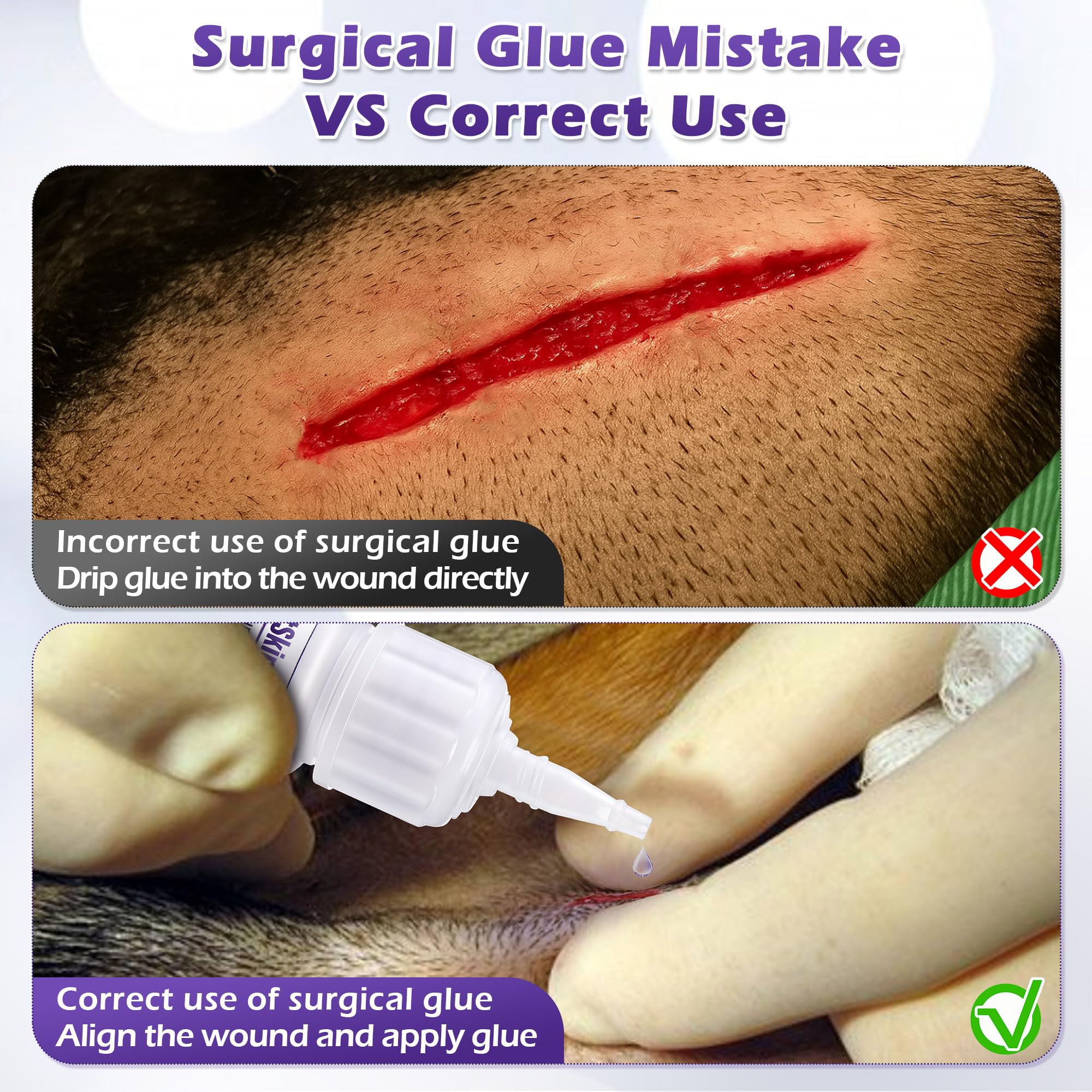 Pet wound closure in punctures and superficial wounds with Ceoighe adhesive