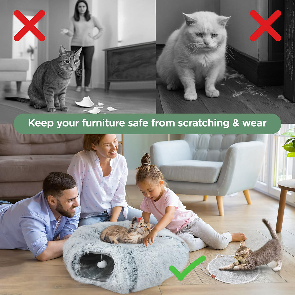 CERADOR Cat Scratch Pad Grey—durable mat to protect furniture during play.