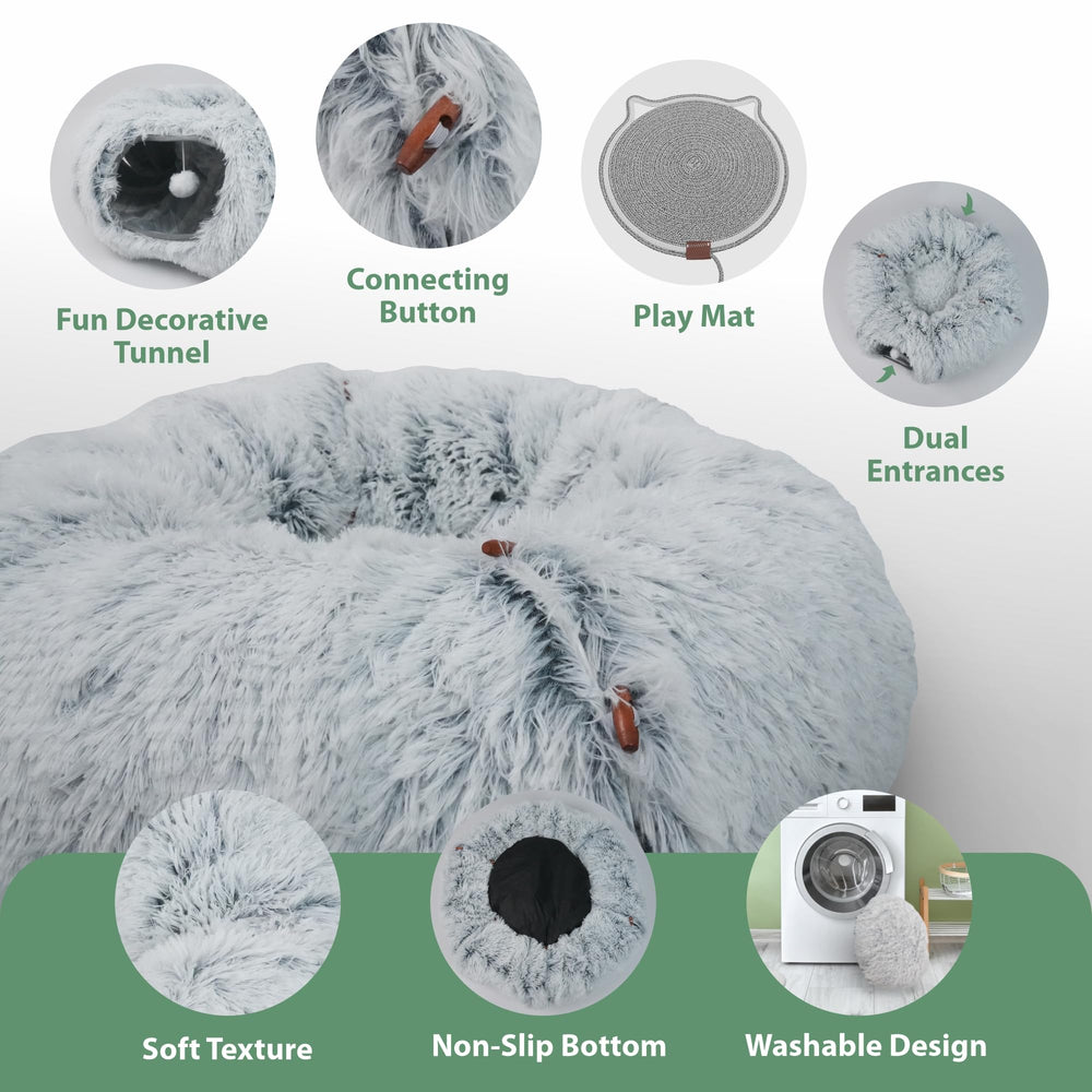 CERADOR Cat Tunnel Bottom-Grip Design—stays in place during active play.