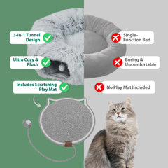 CERADOR Cat Tunnel Peekaboo Entrance—dual-entry design reduces confinement and invites exploration.
