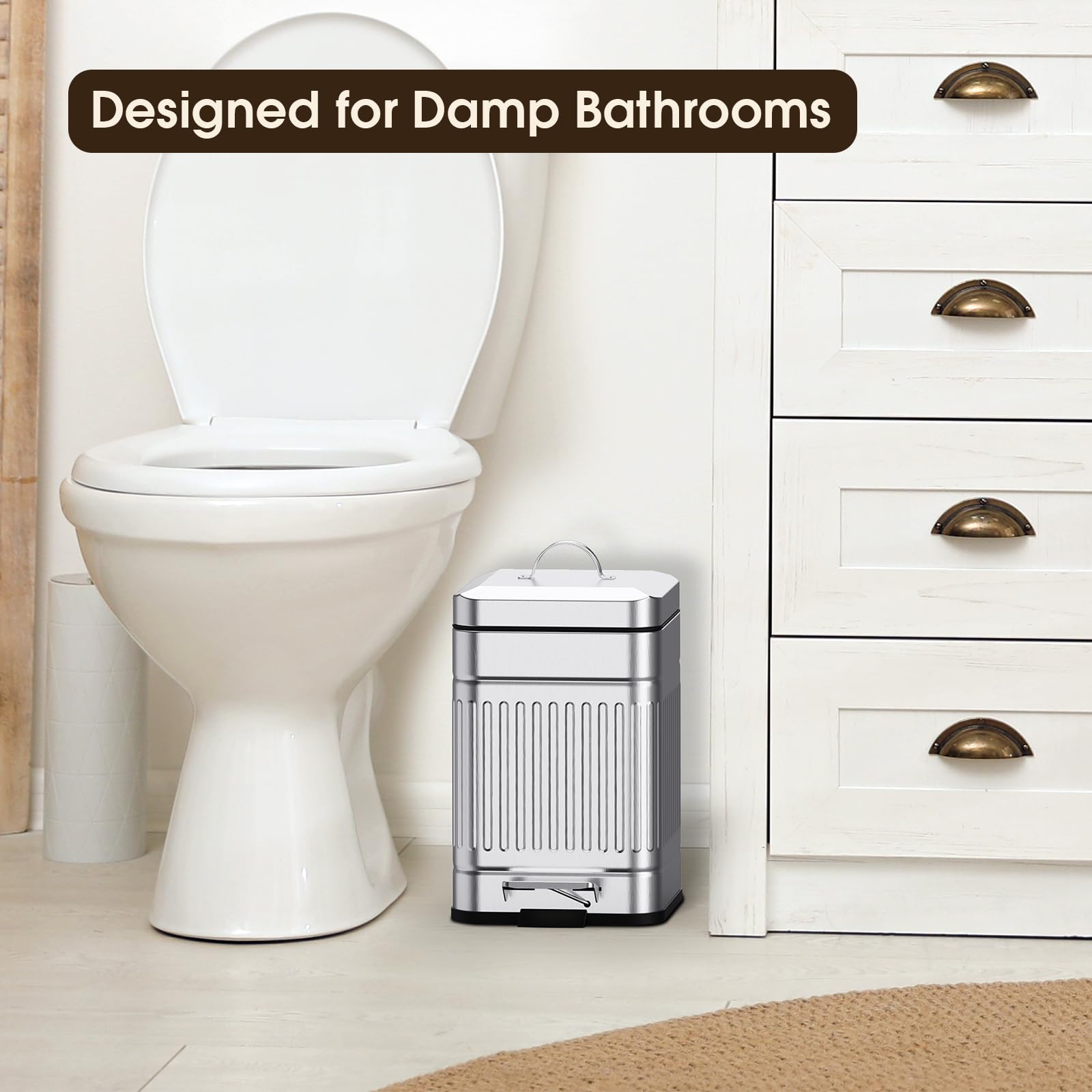 CEROELDA sturdy back handle helps reposition the bin easily indoors.