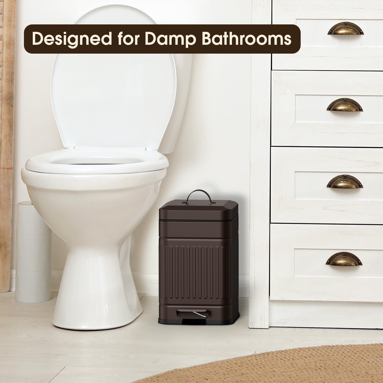 CEROELDA brown finish complements interiors while odor control helps keep spaces fresh.