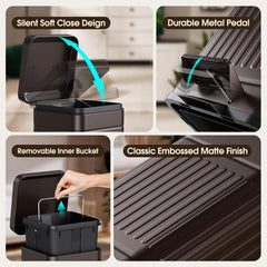 CEROELDA removable inner bucket enables quick dumping and easy cleanup after meals or tasks.