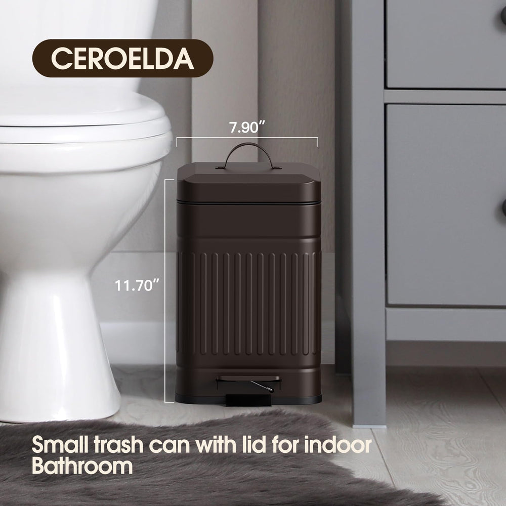 CEROELDA trash can soft-close pedal highlights smooth opening and closing for a calm workspace.