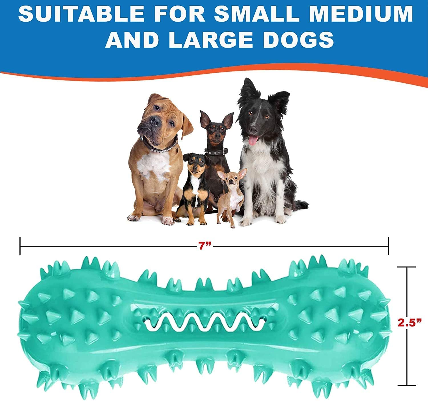 CERISURIO toothbrush dog toy blue close-up highlights teeth cleaning