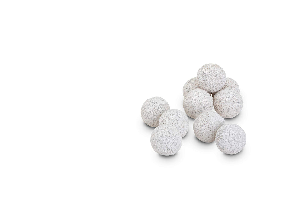 CerMedia MarinePure 1.5-inch sphere in filter basket ready for wet/dry systems.