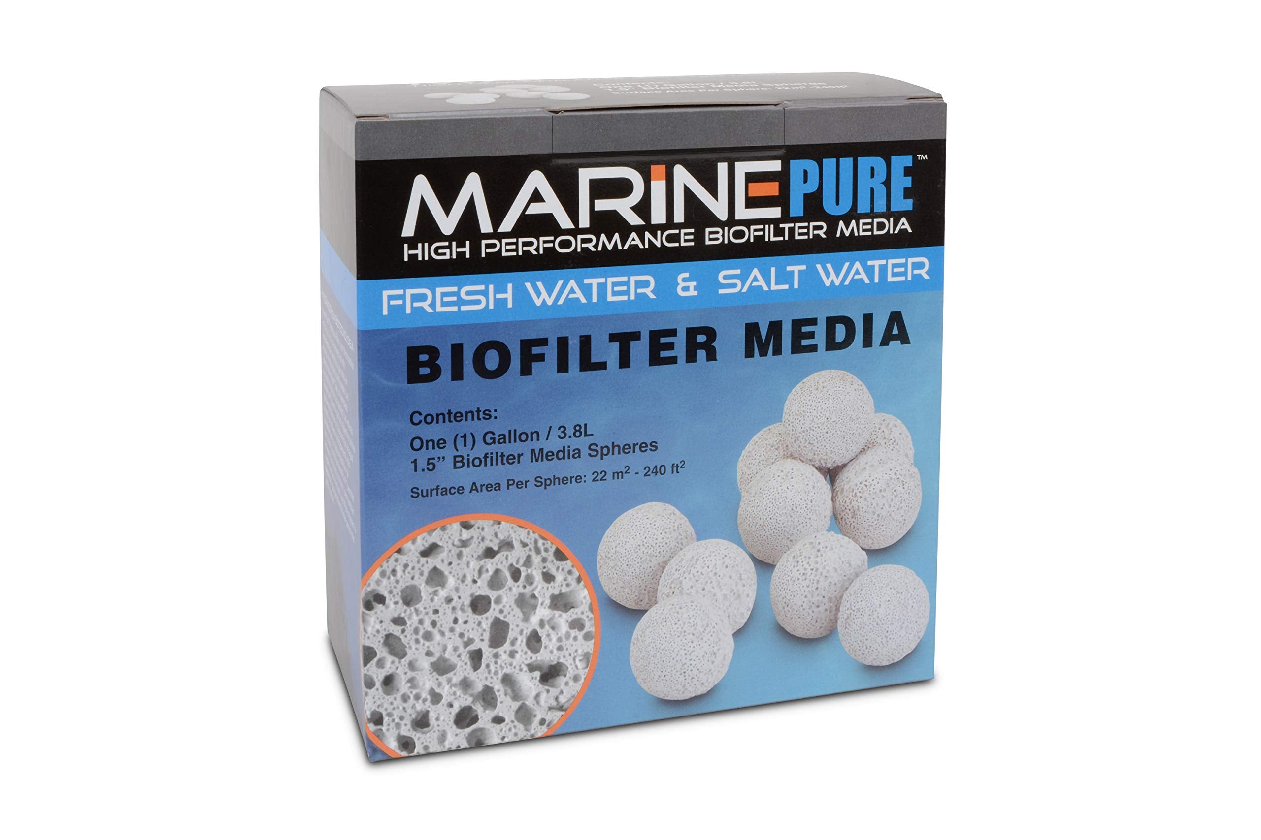 CerMedia MarinePure sphere close-up highlighting large surface area for biofiltration.