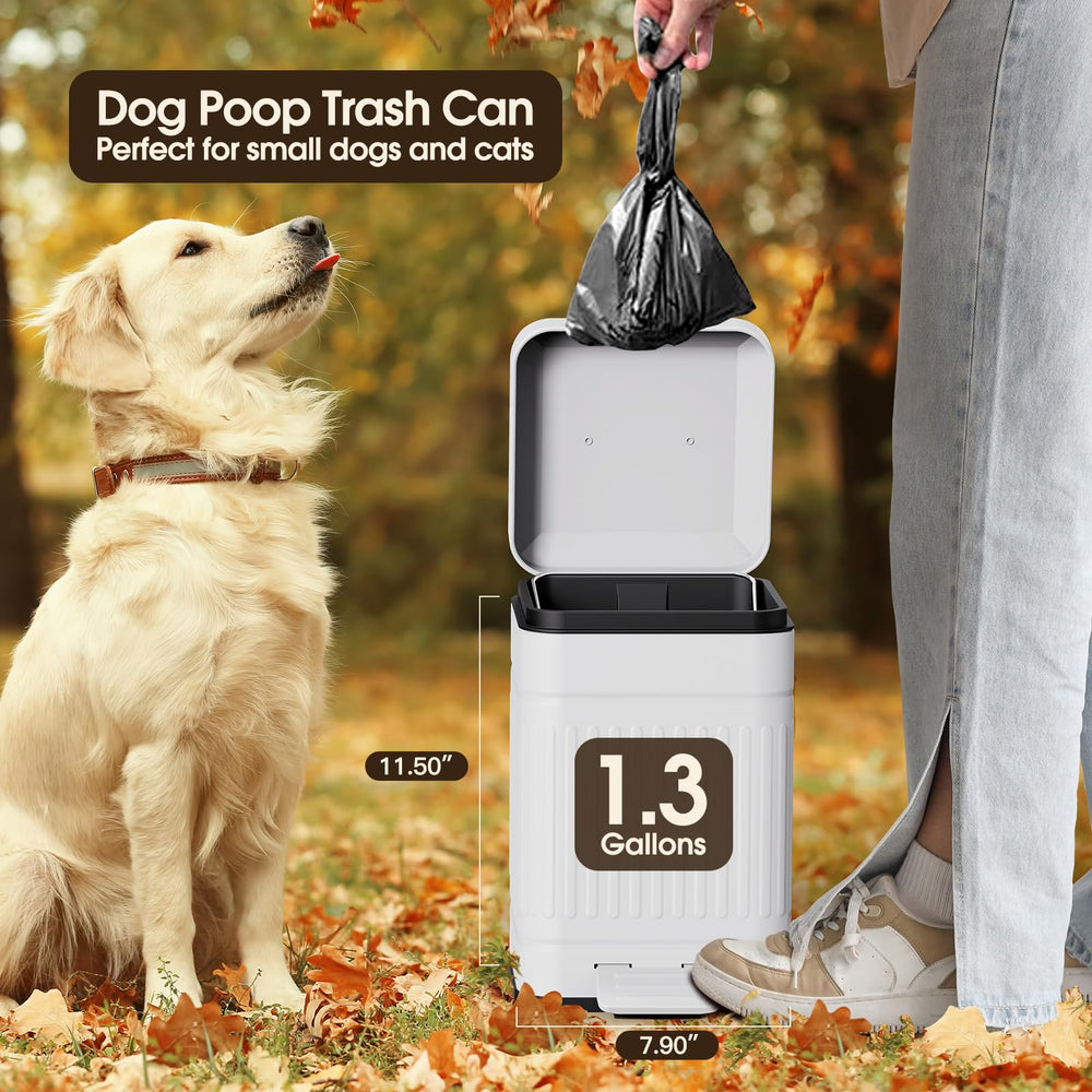 CEROELDA retro metal waste bin with embossed finish in white.