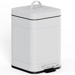 CEROELDA 5L small trash can with lid in white, compact and stylish.