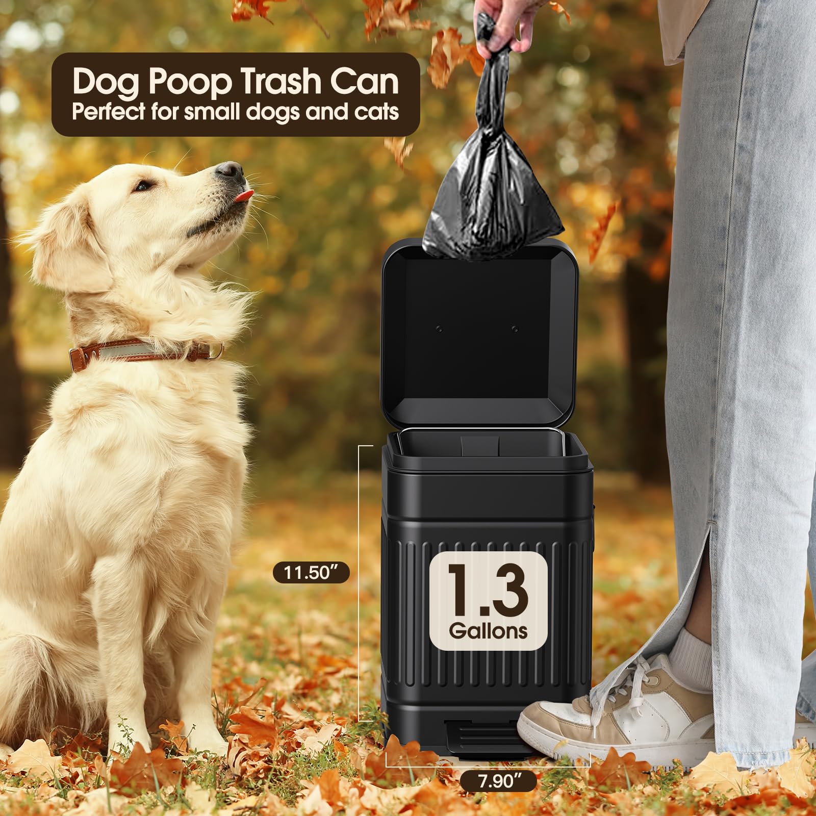 CEROELDA step pedal enables hands-free waste disposal for convenience.