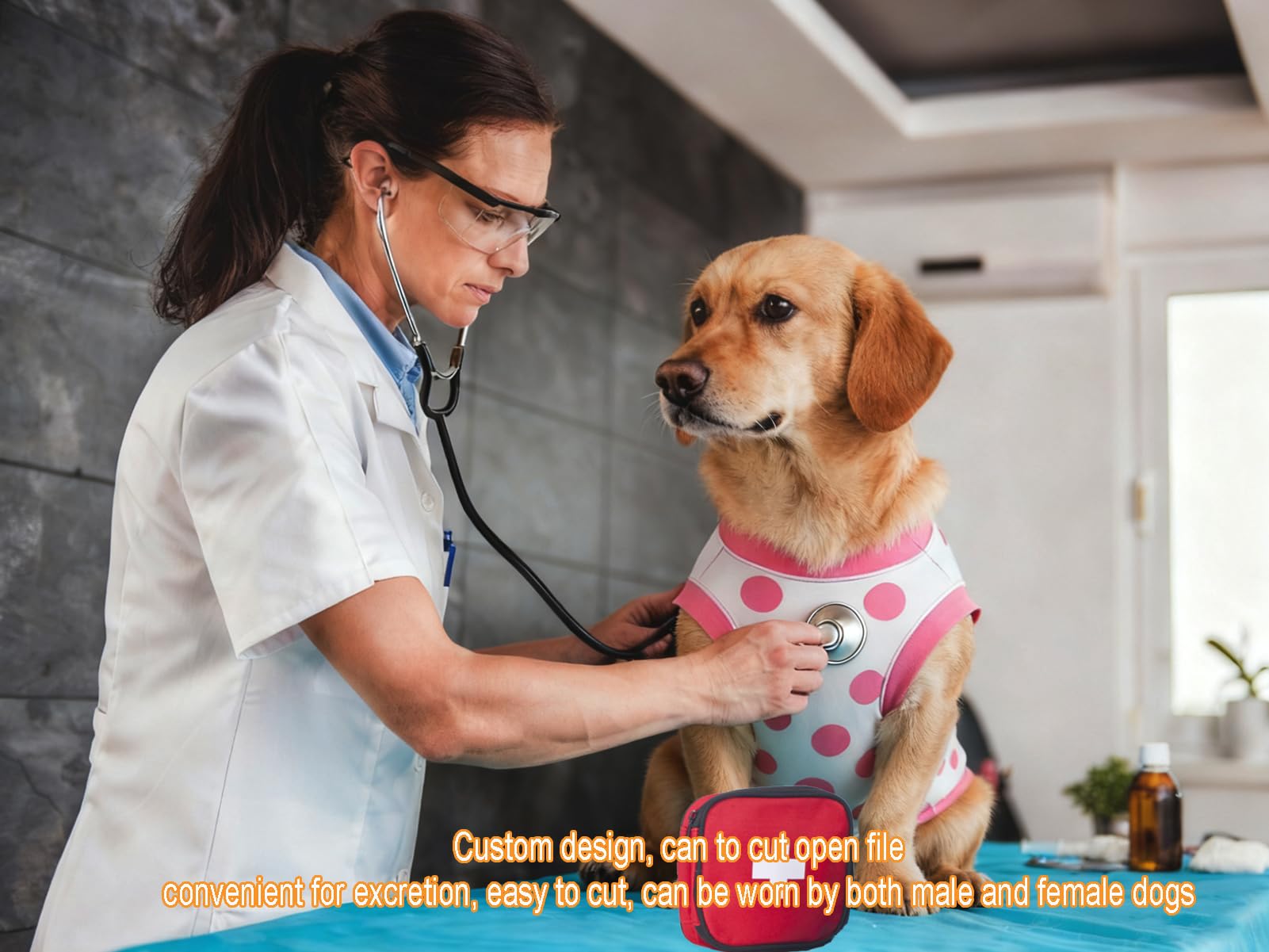Ceseonce machine-washable recovery suit resists shedding and dries quickly.