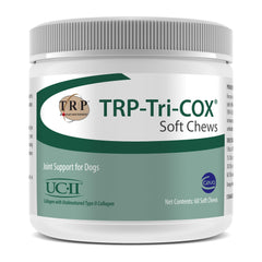 Ceva TRP-Tri-COX Soft Chews bottle closeup for dog joint support